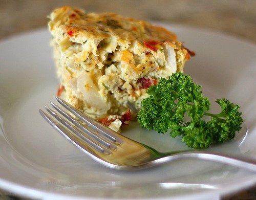 Tasty Basil, Tomato, Cream Cheese Frittata